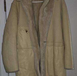 Super Dope Men's Vince Lamb Shearling Coat LIGHT TAN MEDIUM